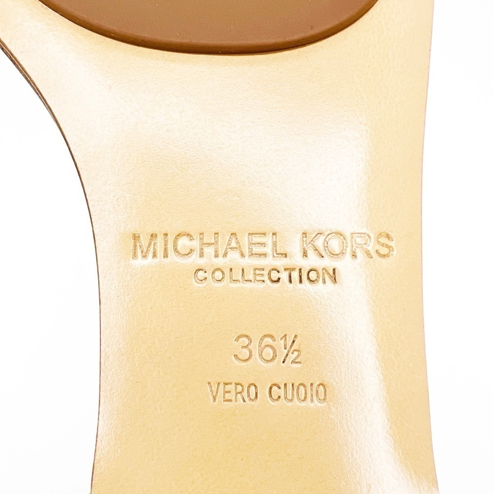 New Michael Kors Collection Mica Studded  Strappy Sandals Brown Leather Size 6.5 - Picture 10 of 13